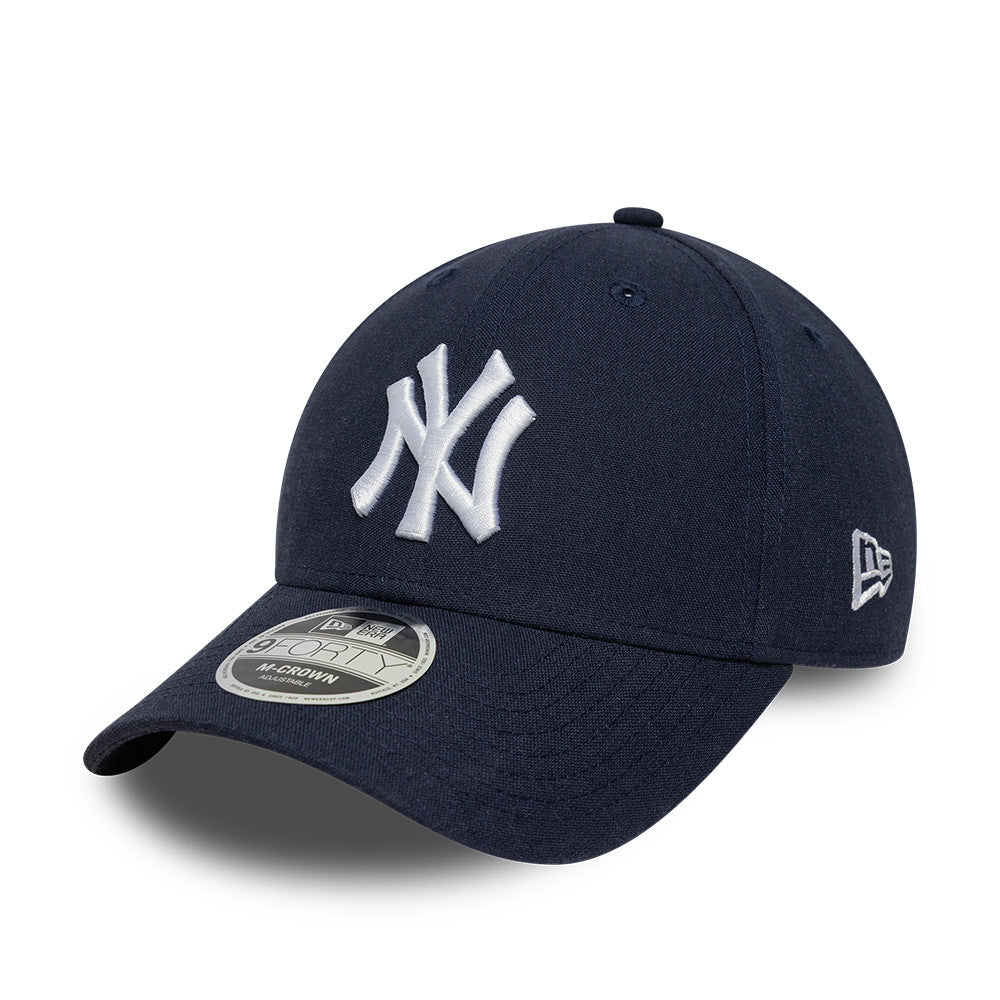 New York Yankees MLB Linnen 9FORTY M Crown Snapback New Era Navy Official Team Hat Sports Fan Cap