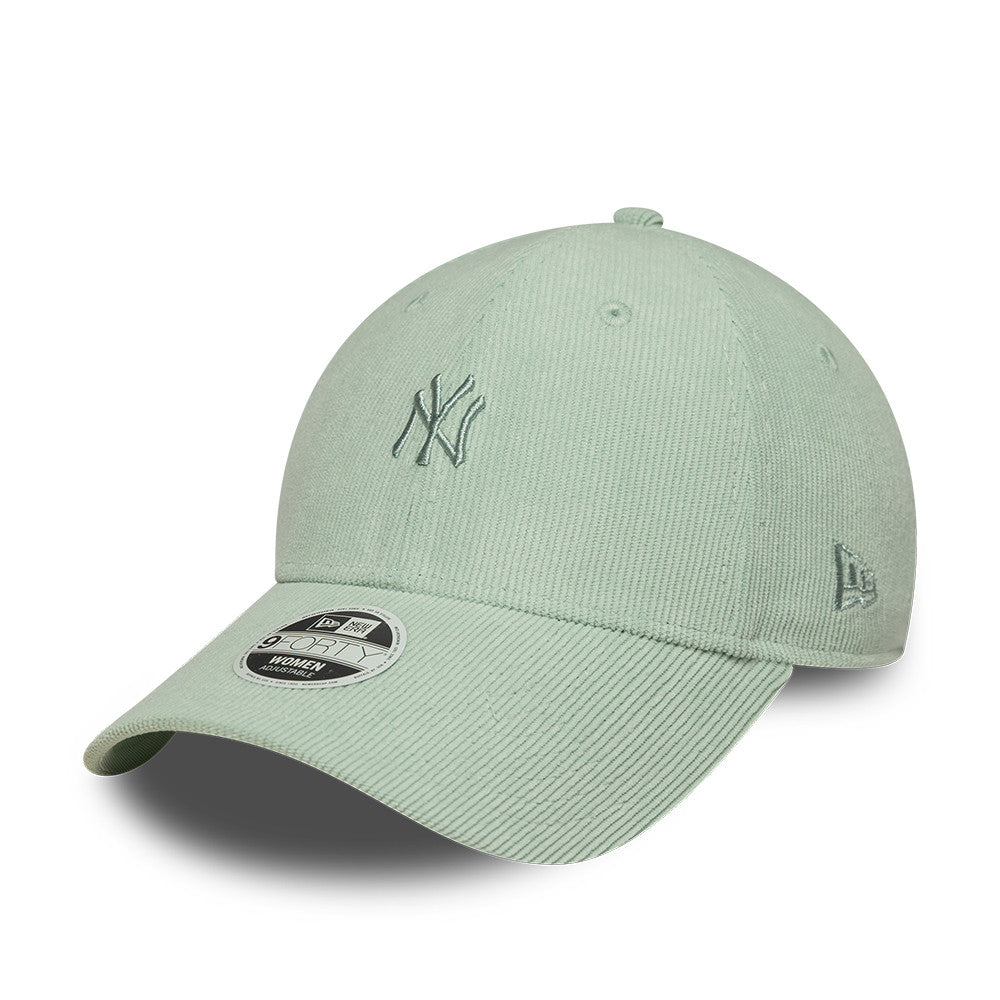 New York Yankees MLB Mini Cord 9FORTY Women Strapback New Era Sage Green Official Team Hat Sports Fan Cap
