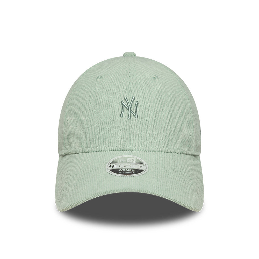 New York Yankees MLB Mini Cord 9FORTY Women Strapback New Era Sage Green Official Team Hat Sports Fan Cap