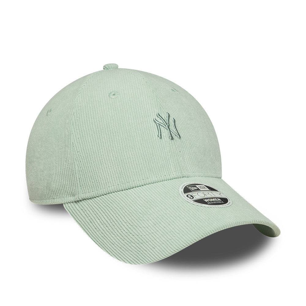 New York Yankees MLB Mini Cord 9FORTY Women Strapback New Era Sage Green Official Team Hat Sports Fan Cap