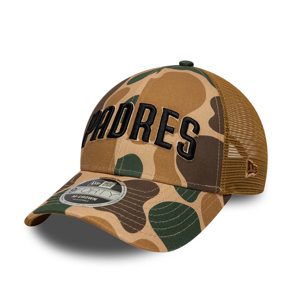 San Diego Padres MLB 9FORTY M-Crown Trucker Snapback New Era Camo Official Team Hat Sports Fan Cap