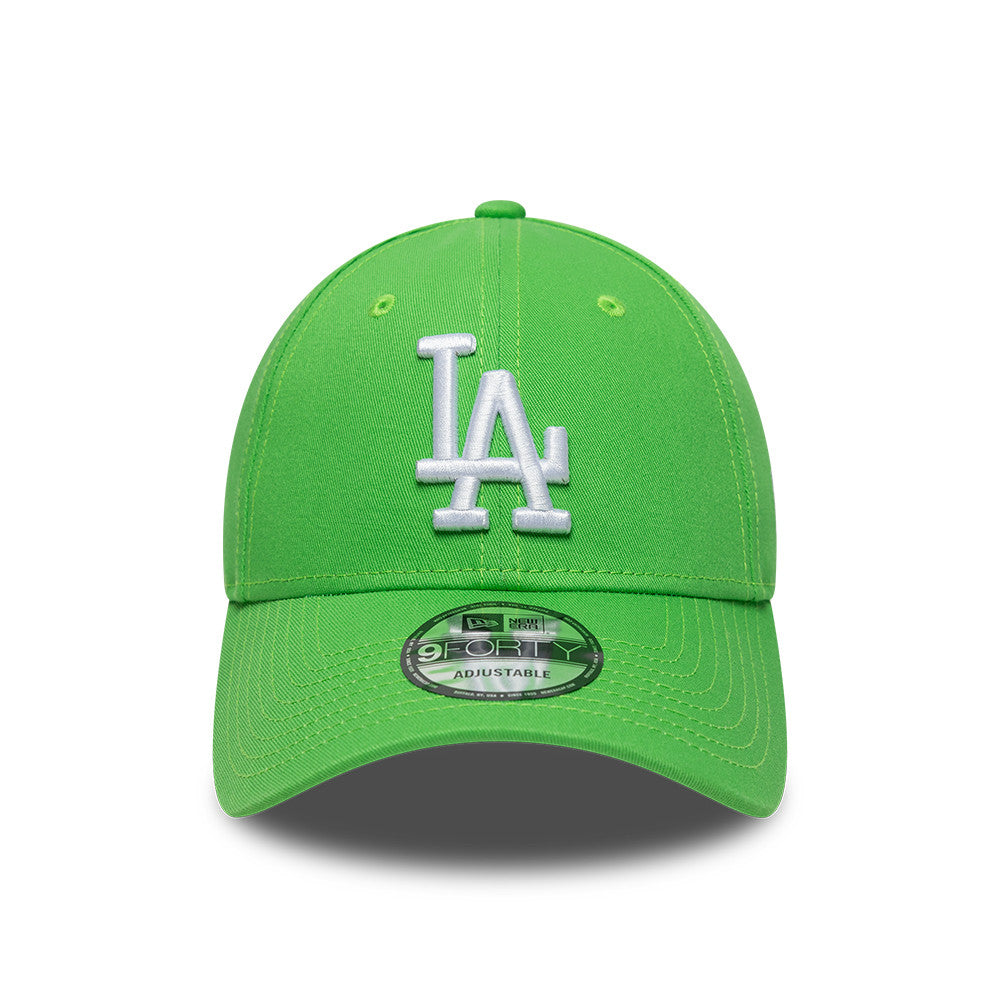Los Angeles Dodgers MLB League Essential 9FORTY Strapback New Era Green/White Official Team Hat Sports Fan Cap
