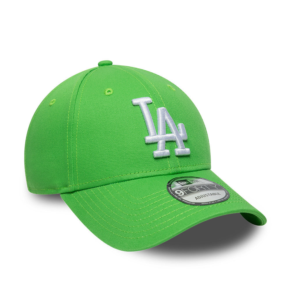 Los Angeles Dodgers MLB League Essential 9FORTY Strapback New Era Green/White Official Team Hat Sports Fan Cap