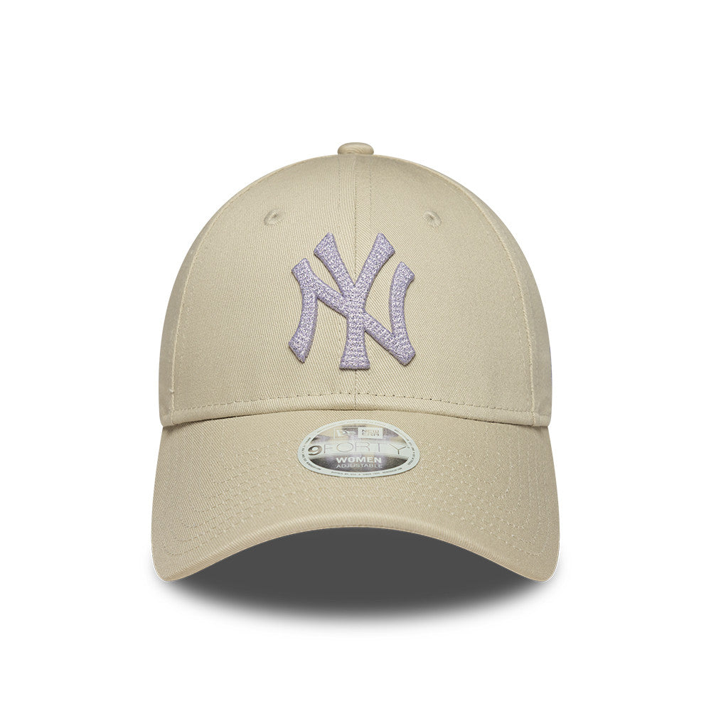 New York Yankees MLB Womens Metallic 9Forty Strapback Beige/Purple Official Team Hat Sports Fan Cap