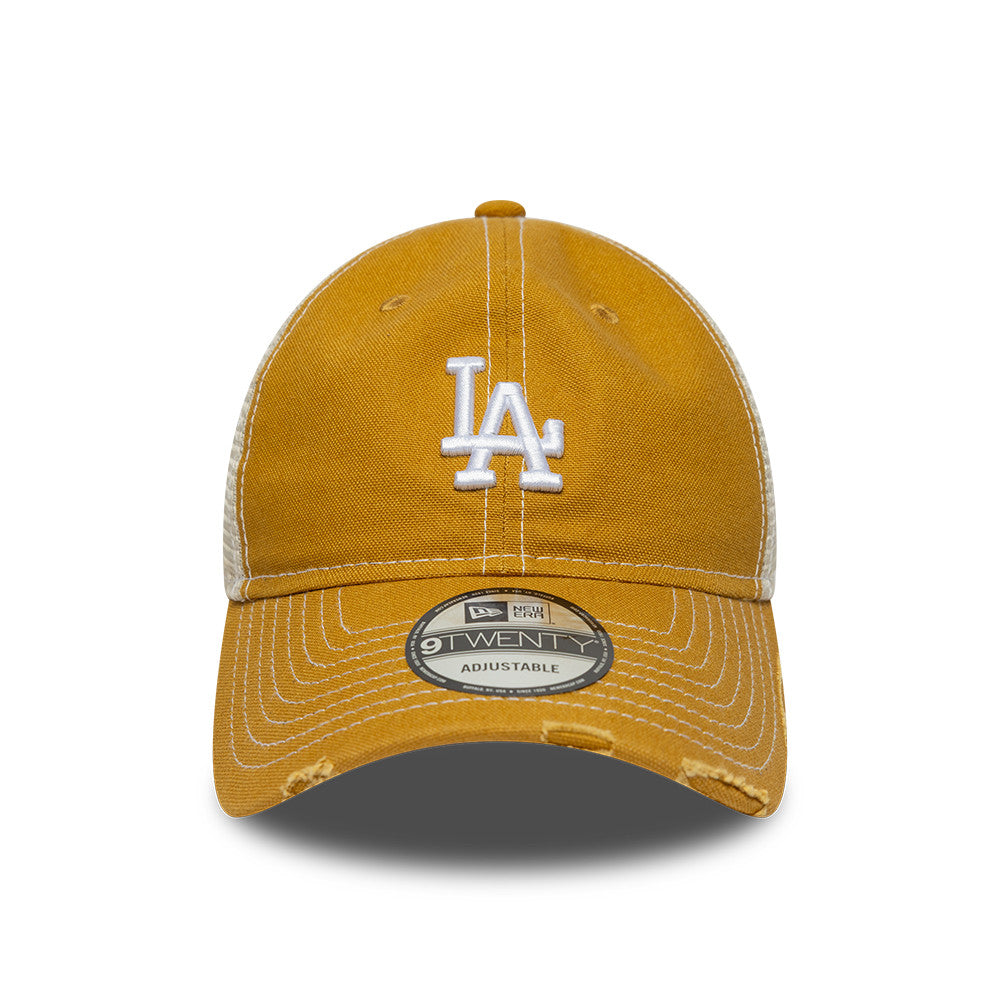 Los Angeles Dodgers MLB Distressed Cotton Canvas 9TWENTY Trucker New Era Official Team Hat Sports Fan Cap