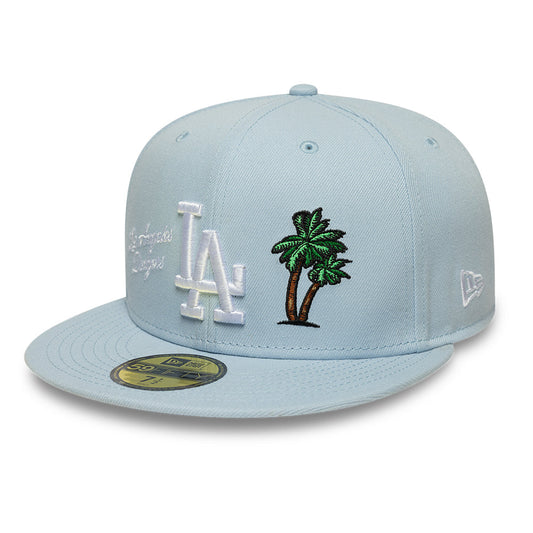 Los Angeles Dodgers MLB Floral 59Fifty New Era Light Blue Official Team Hat Sports Fan Cap