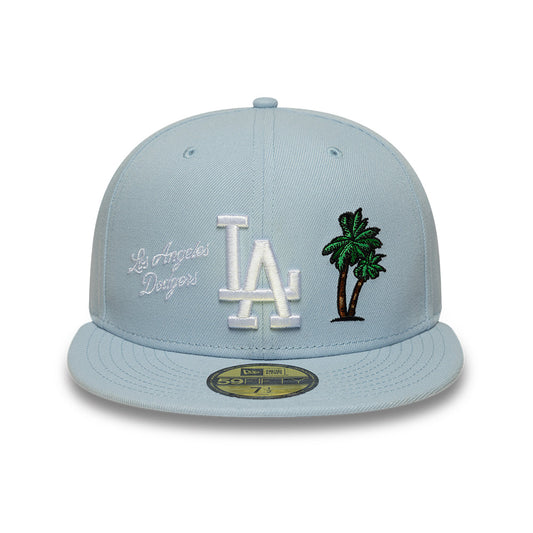 Los Angeles Dodgers MLB City Icon 59FIFTY Fitted New Era Sky Blue Official Team Hat Sports Fan Cap