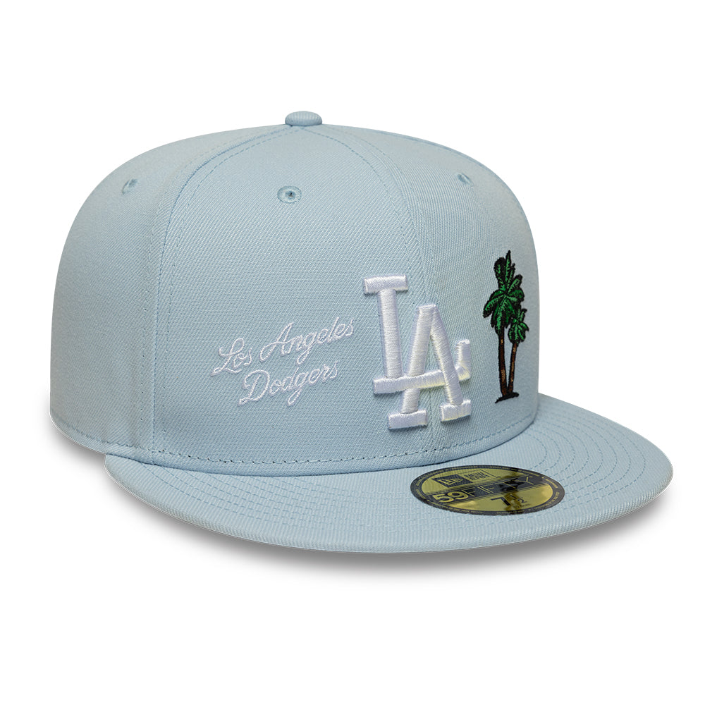 Los Angeles Dodgers MLB City Icon 59FIFTY Fitted New Era Sky Blue Official Team Hat Sports Fan Cap