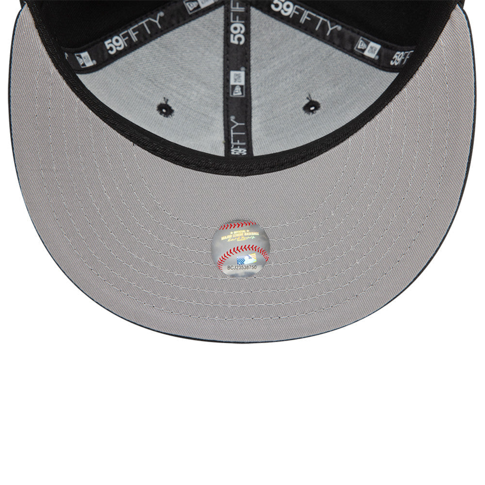 New York Yankees MLB Heart Icon 59FIFTY Fitted New Era Black/White Official Team Hat Sports Fan Cap