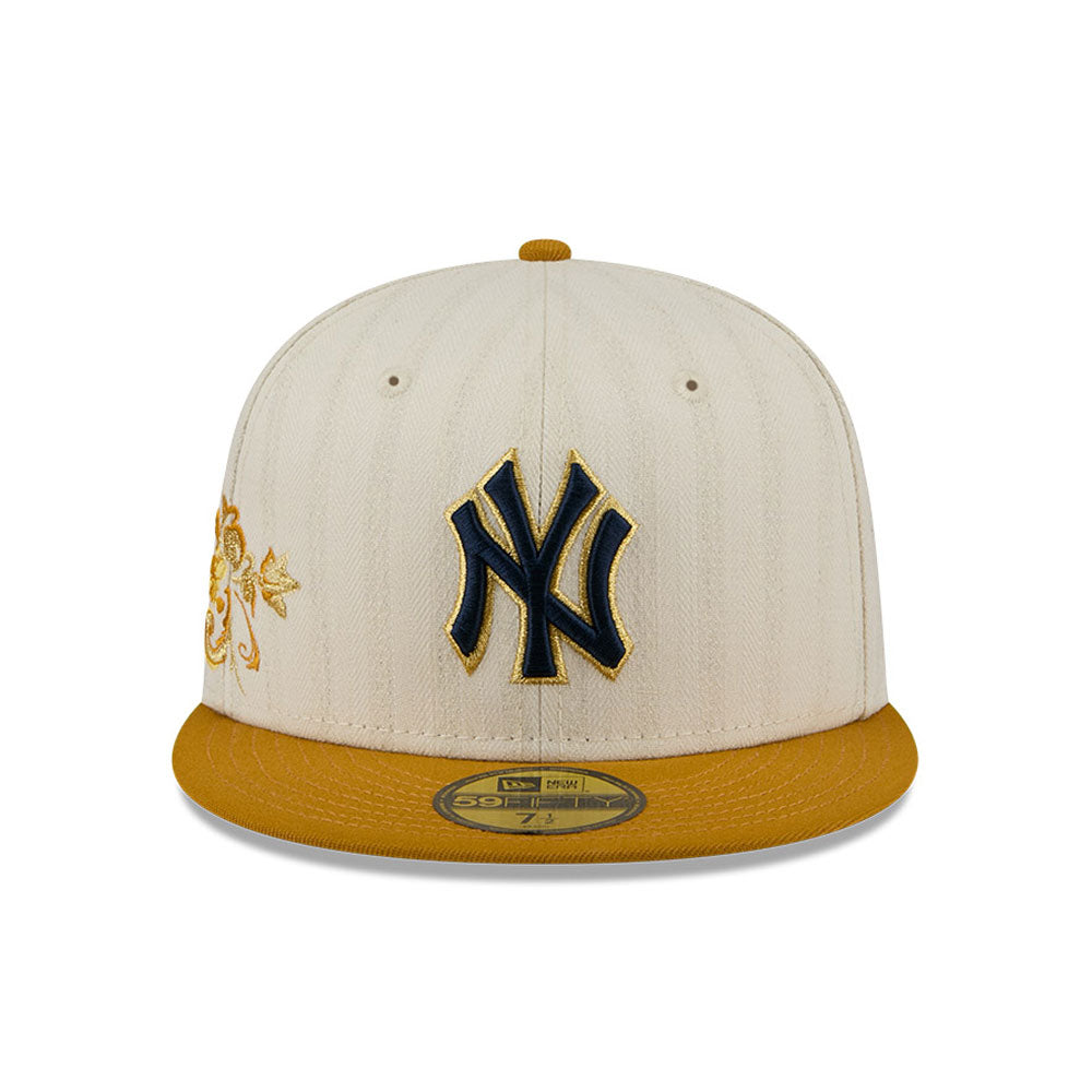 New York Yankees MLB 5950Day New Era Cream/Gold Official Team Hat Sports Fan Cap