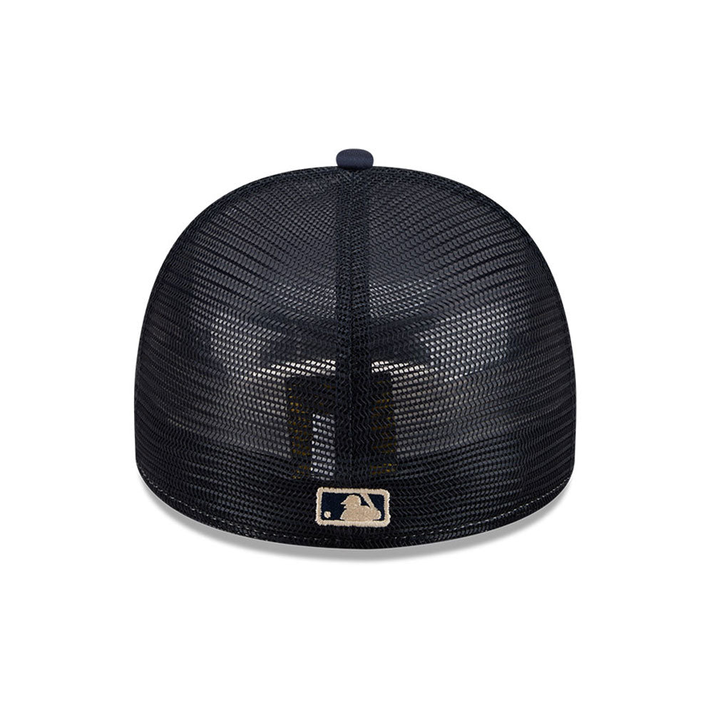 New York Yankees MLB 5950 Day Fitted Trucker A-Frame New Era White/Navy Official Team Hat Sports Fan Cap