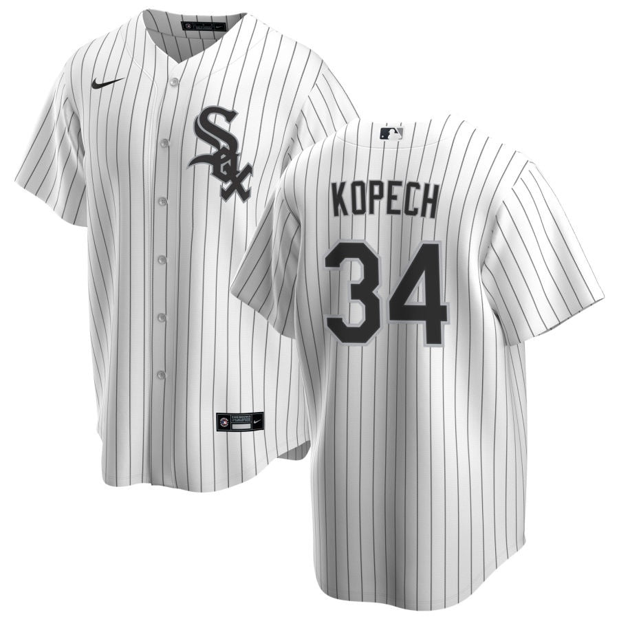 NIKE Men's Michael Kopech Chicago White Sox White Home Premium Stitch Replica Jersey Official Team Jersey Sports Fan Apparel