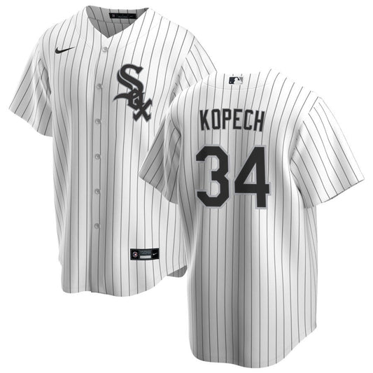 NIKE Men's Michael Kopech Chicago White Sox White Home Premium Stitch Replica Jersey Official Team Jersey Sports Fan Apparel