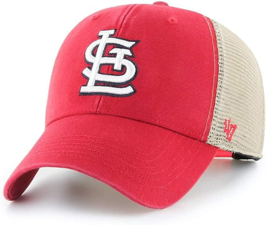 Men's '47 Brand St. Louis Cardinals Flagship Wash MVP Structured Hat Official Team Hat Sports Fan Cap