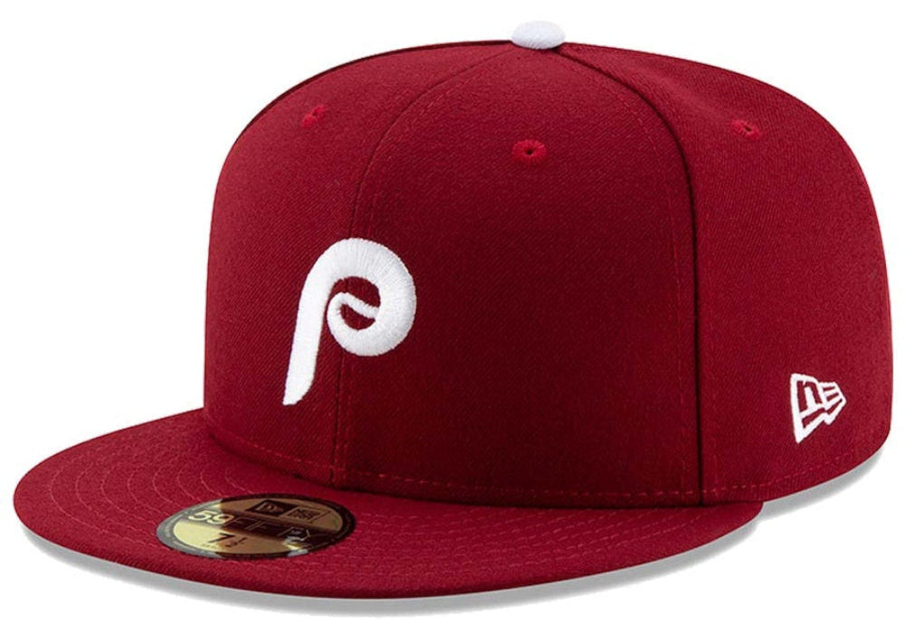 Men's Philadelphia Phillies New Era Maroon Alternate 2 Authentic Collection On-Field 59FIFTY Fitted Hat Official Team Hat Sports Fan Cap