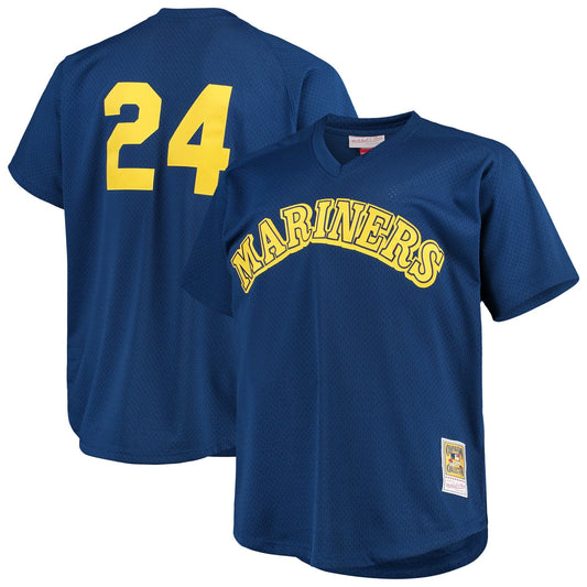 Men's Seattle Mariners Ken Griffey Jr. 1991 Mitchell & Ness Royal Blue Cooperstown Collection Mesh Batting Practice Jersey Official Team Jersey Sports Fan Apparel