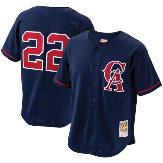 Men's Bo Jackson California Angels Mitchell & Ness Cooperstown Collection Authentic Batting Practice Jersey - Navy Official Team Jersey Sports Fan Apparel