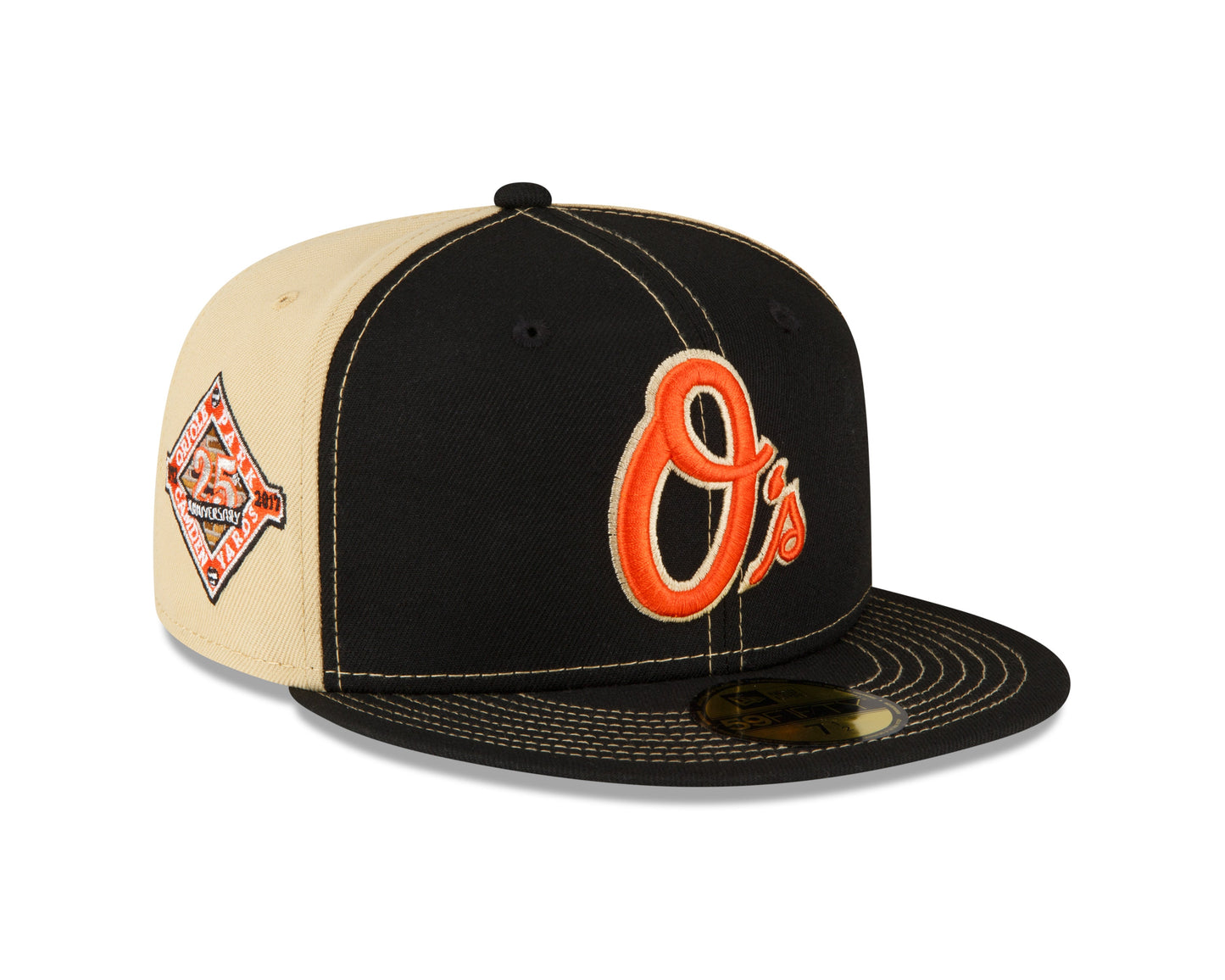 Men's Baltimore Orioles New Era Black/Vegas Gold 59FIFTY Fitted Hat Official Team Hat Sports Fan Cap