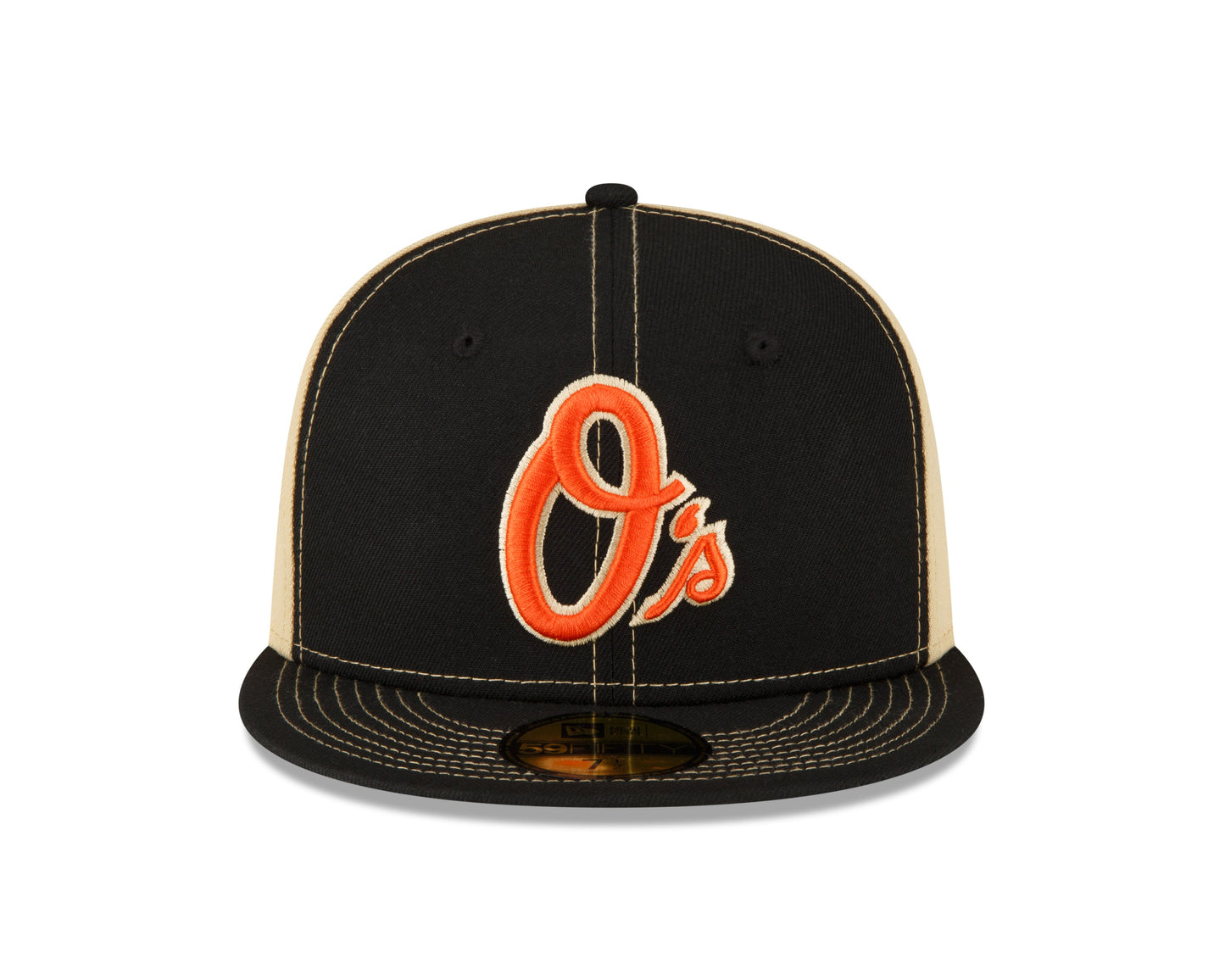 Men's Baltimore Orioles New Era Black/Vegas Gold 59FIFTY Fitted Hat Official Team Hat Sports Fan Cap