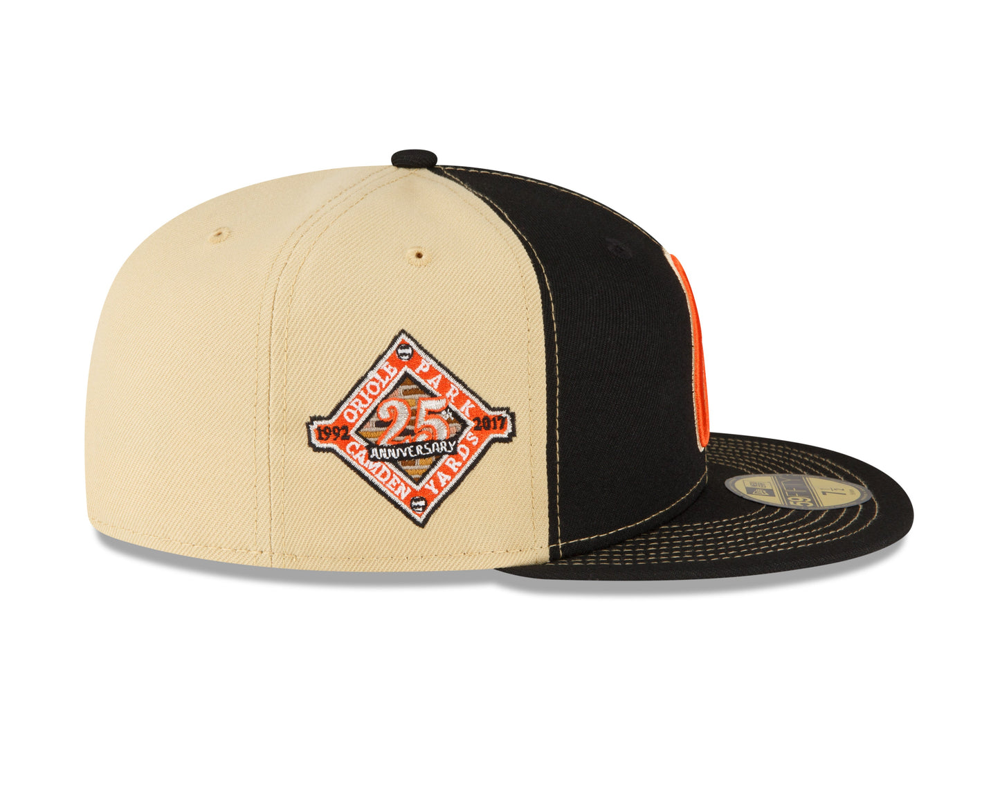 Men's Baltimore Orioles New Era Black/Vegas Gold 59FIFTY Fitted Hat Official Team Hat Sports Fan Cap