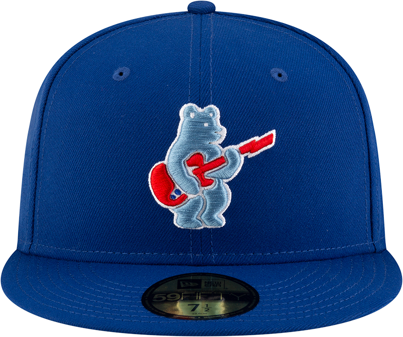 Men's Chicago Cubs New Era Royal Alternate Guitar Bear BP 59FIFTY Fitted Hat Official Team Hat Sports Fan Cap