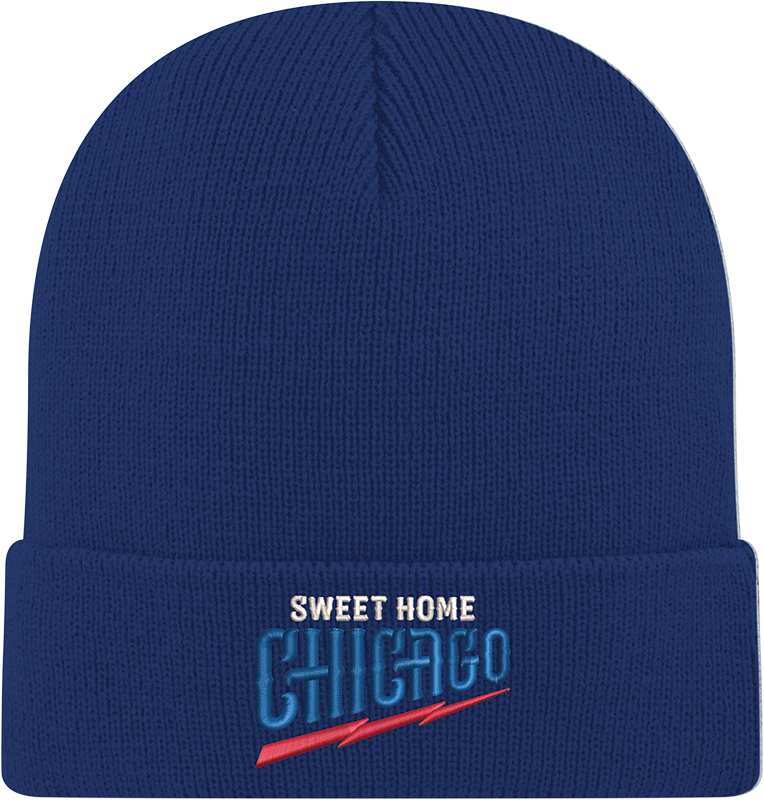 Chicago Cubs New Era Navy Guitar Bear Cuffed Knit Hat Official Team Hat Sports Fan Cap