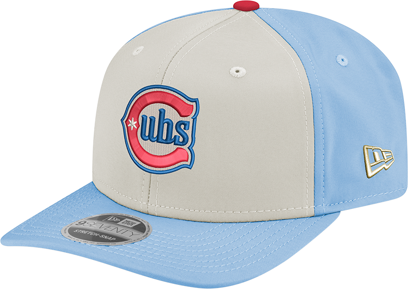 Chicago Cubs New Era Alternate 2 Chrome/ Sky Blue 9SEVENTY Hat Official Team Hat Sports Fan Cap