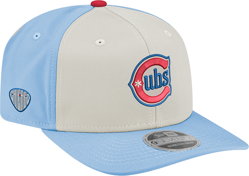 Chicago Cubs New Era Alternate 2 Chrome/ Sky Blue 9SEVENTY Hat Official Team Hat Sports Fan Cap