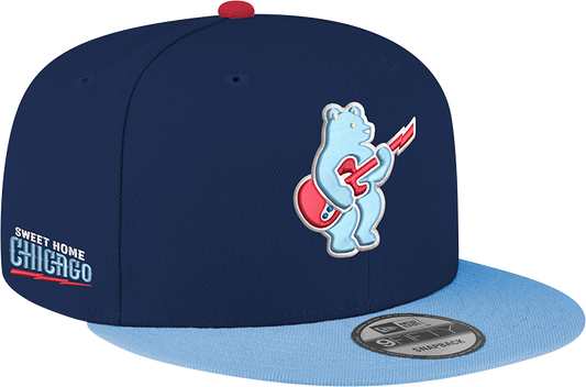 Chicago Cubs New Era Guitar Bear Alternate Navy/Sky Blue 9FIFTY Snapback Hat Official Team Hat Sports Fan Cap