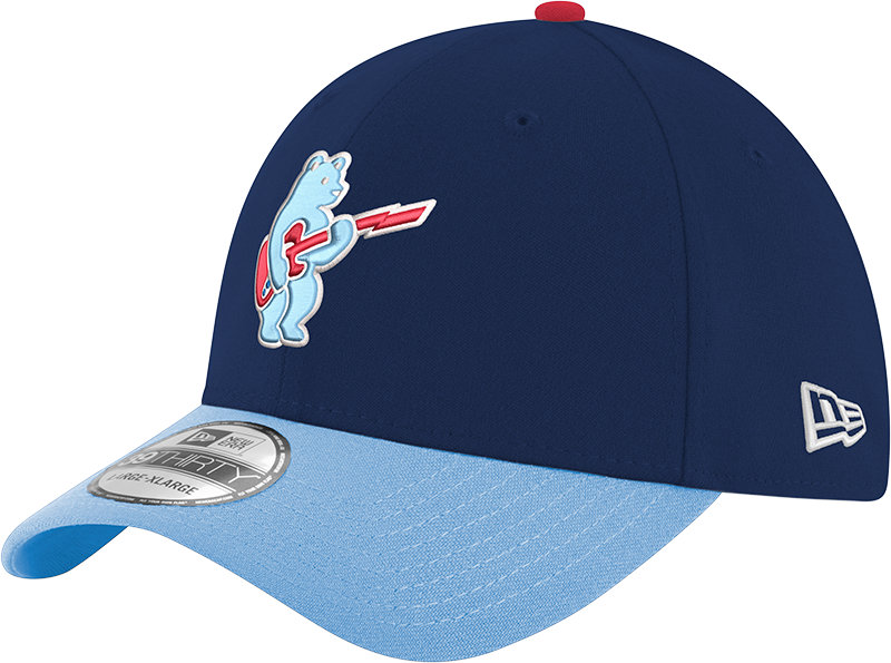 Chicago Cubs 2nd Alternate Guitar Bear Navy/Sky Blue New Era 39THIRTY Flex Hat Official Team Hat Sports Fan Cap
