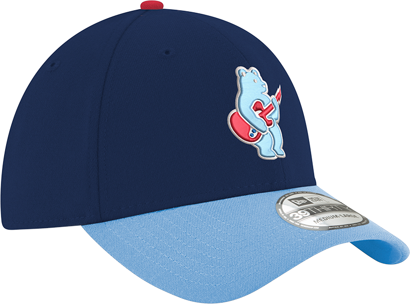 Chicago Cubs 2nd Alternate Guitar Bear Navy/Sky Blue New Era 39THIRTY Flex Hat Official Team Hat Sports Fan Cap