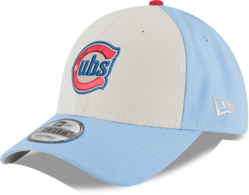 Youth Chicago Cubs Alternate 2 9FORTY Adjustable Chrome/Sky Blue Cap By New Era Official Team Hat Sports Fan Cap