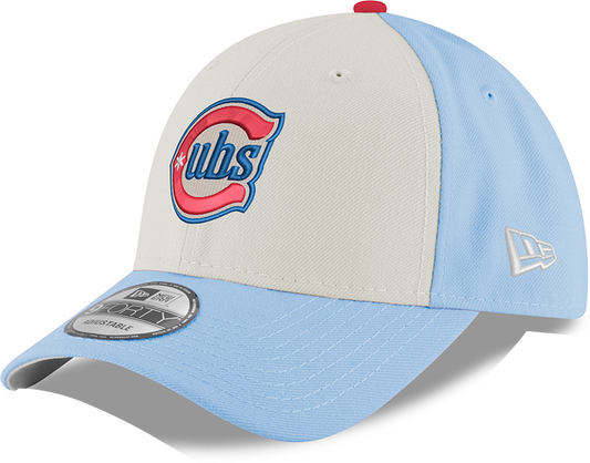 Youth Chicago Cubs Alternate 2 9FORTY Adjustable Chrome/Sky Blue Cap By New Era Official Team Hat Sports Fan Cap