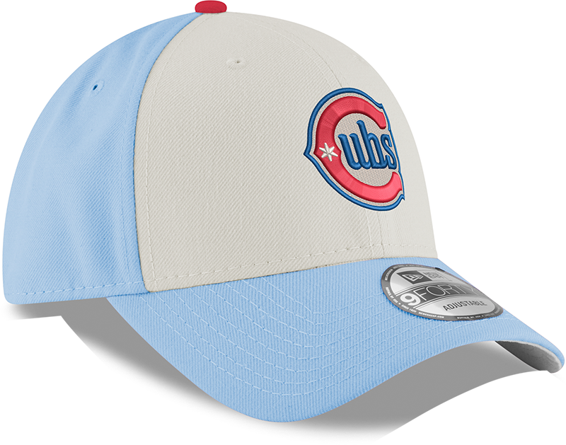 Youth Chicago Cubs Alternate 2 9FORTY Adjustable Chrome/Sky Blue Cap By New Era Official Team Hat Sports Fan Cap