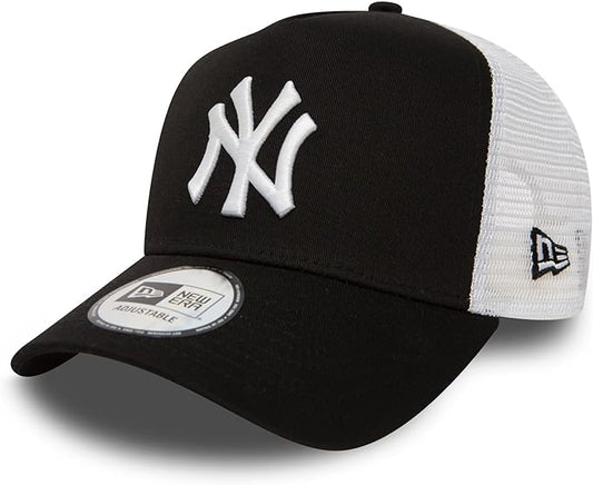 New York Yankees MLB A-Frame Trucker New Era White/Black Official Team Hat Sports Fan Cap