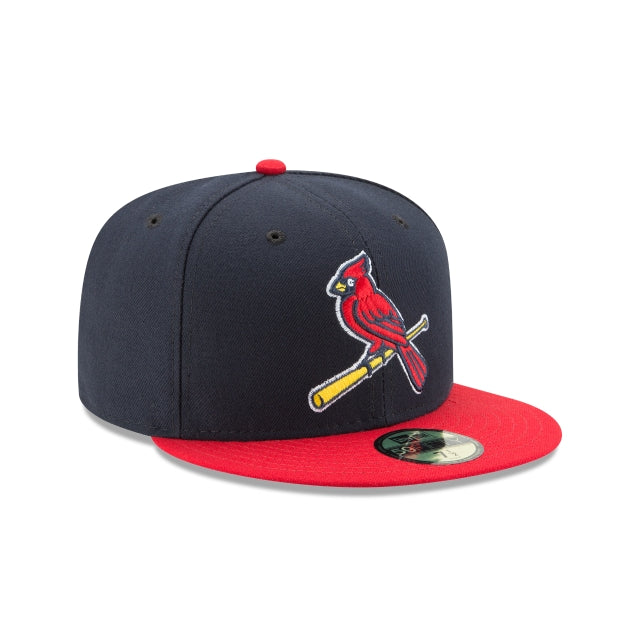 Men's St. Louis Cardinals New Era Navy/Red Game Authentic Collection Alternate 2 On-Field 59FIFTY Fitted Hat Official Team Hat Sports Fan Cap