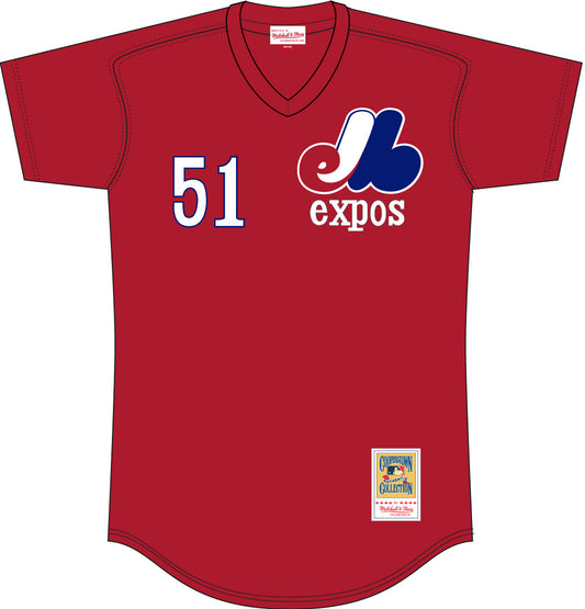 Men's Randy Johnson Montreal Expos Mitchell & Ness Batting Practice Jersey - Red Official Team Jersey Sports Fan Apparel