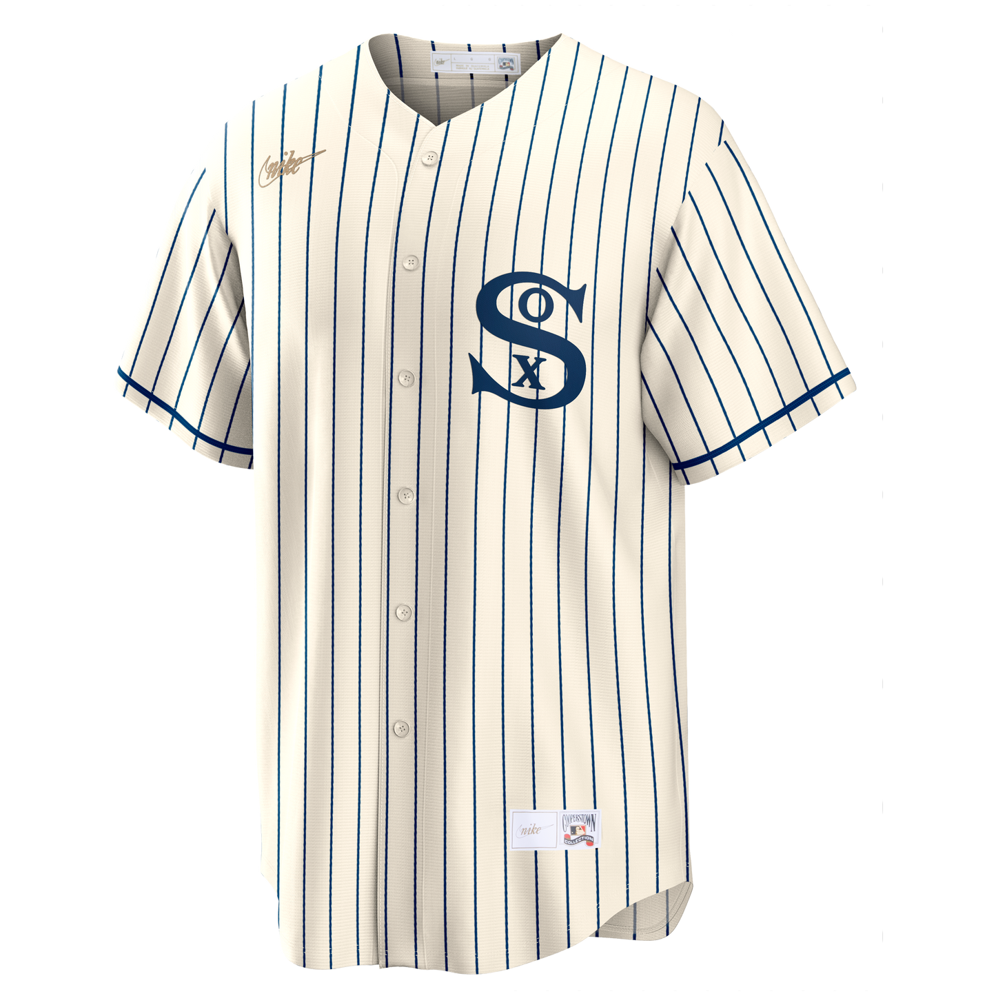NIKE Men's Chicago White Sox Field of Dreams Cream Cooperstown Collection Blank Replica Jersey Official Team Jersey Sports Fan Apparel