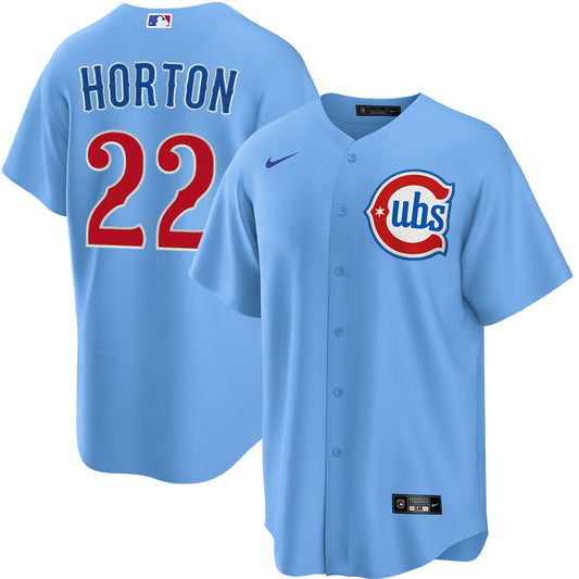 NIKE Men's Chicago Cubs Cade Horton #22 Light Blue 2nd Alternate Replica Jersey Official Team Jersey Sports Fan Apparel