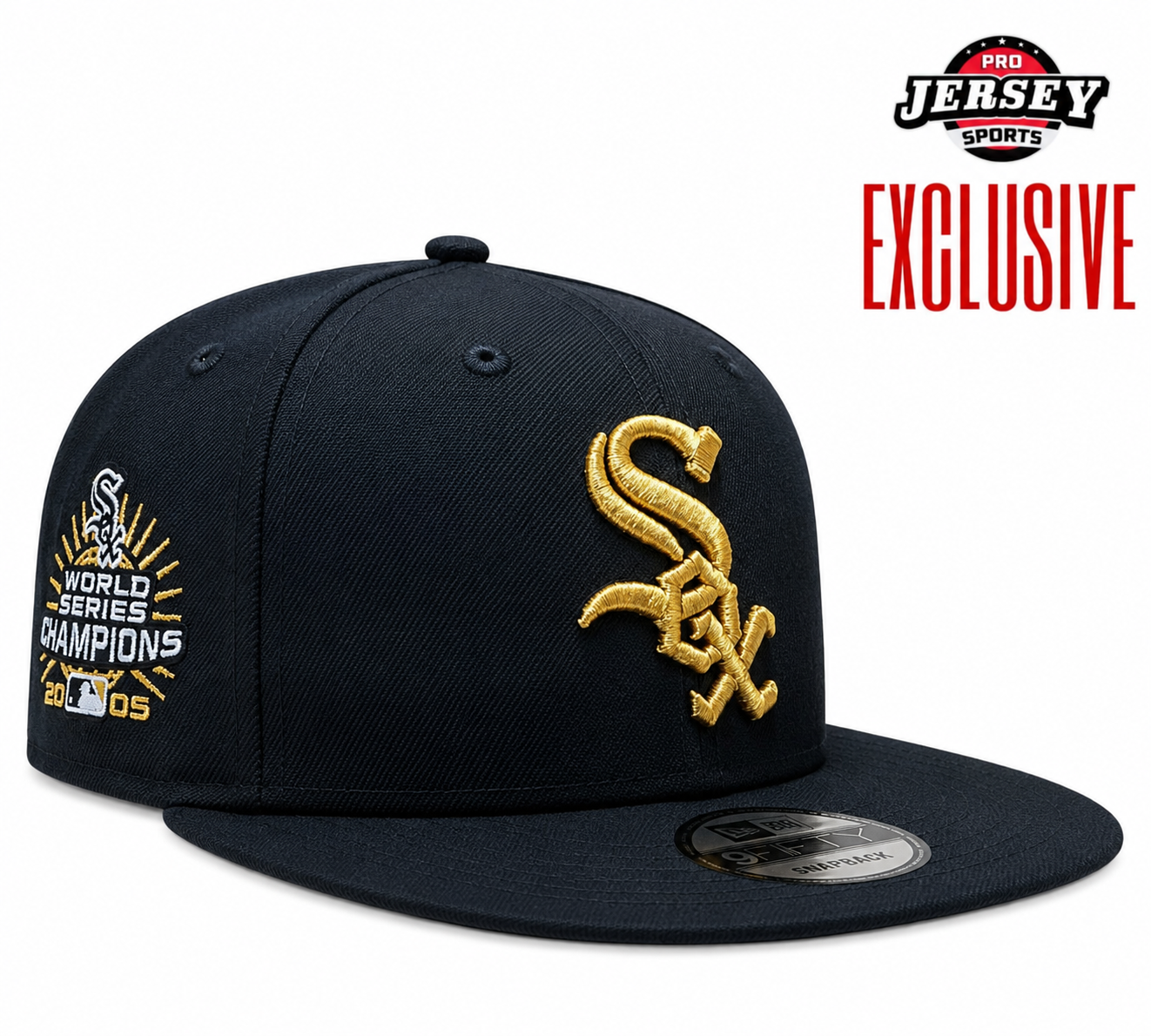 Mens Chicago White Sox New Era Black Gold Rush Cooperstown Collection Black and Gold 9FIFTY Snapback Hat Official Team Hat Sports Fan Cap