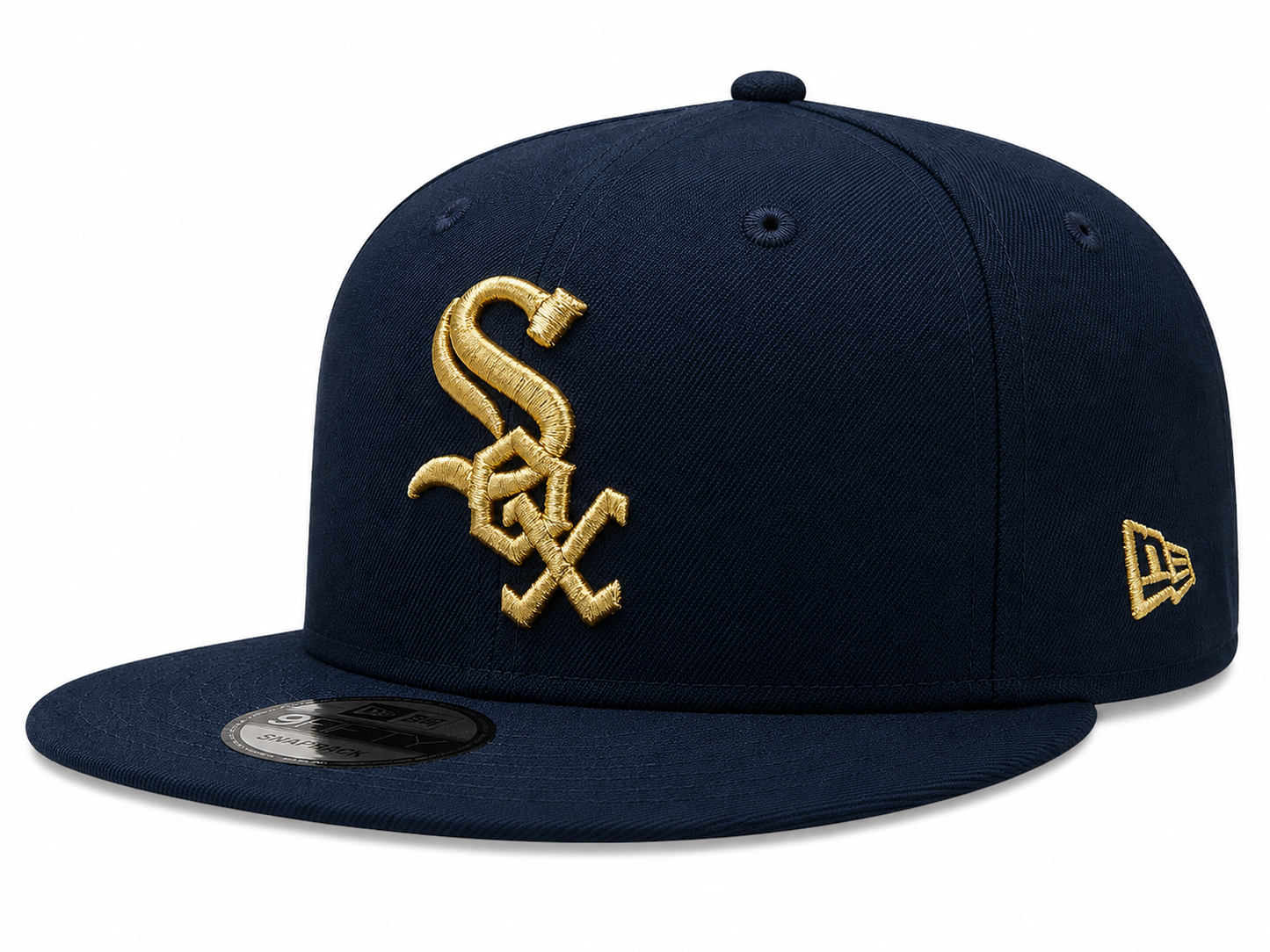 Mens Chicago White Sox New Era Black Gold Rush Cooperstown Collection Black and Gold 9FIFTY Snapback Hat Official Team Hat Sports Fan Cap