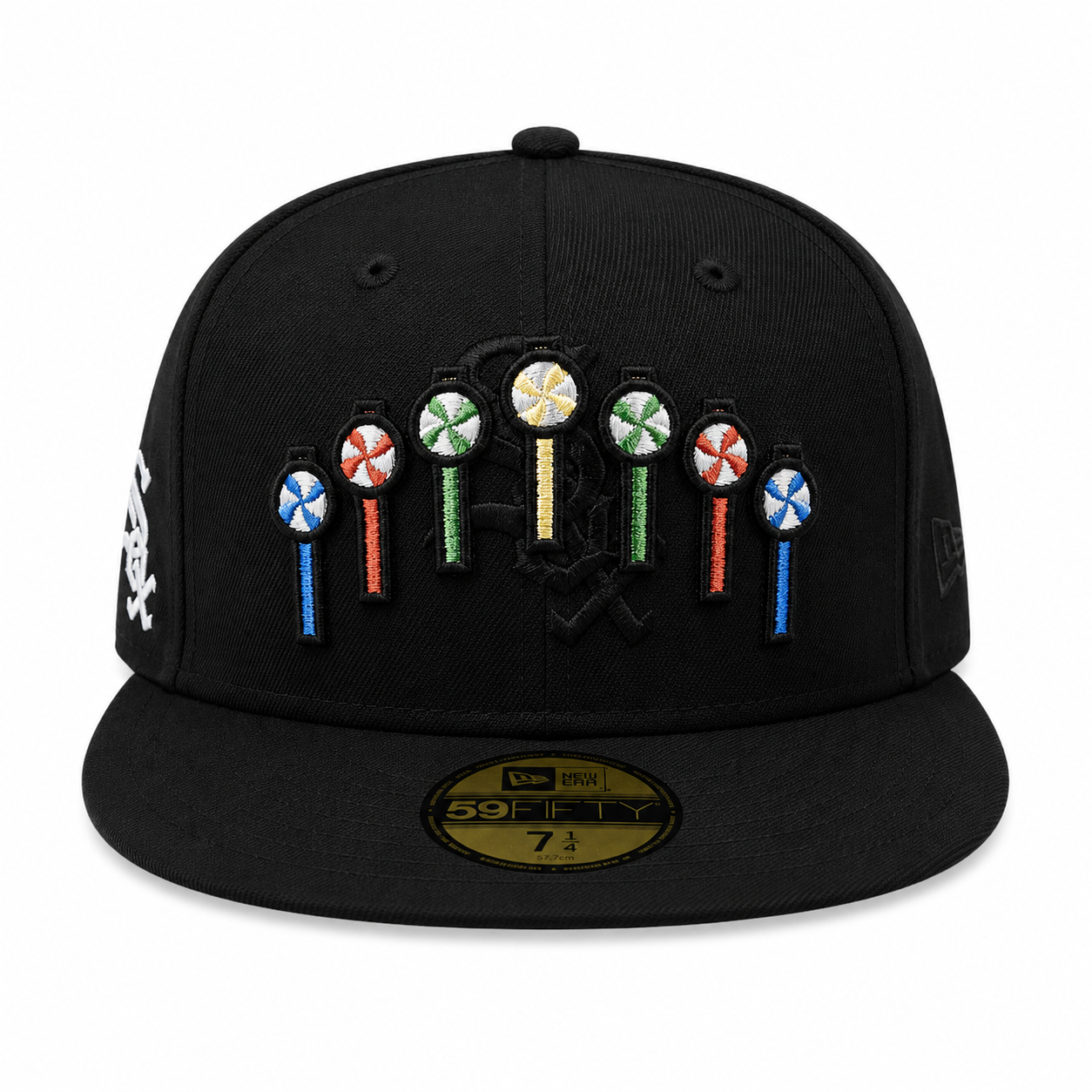 Chicago White Sox New Era Black Pinwheels 59FIFTY Fitted Hat Official Team Hat Sports Fan Cap