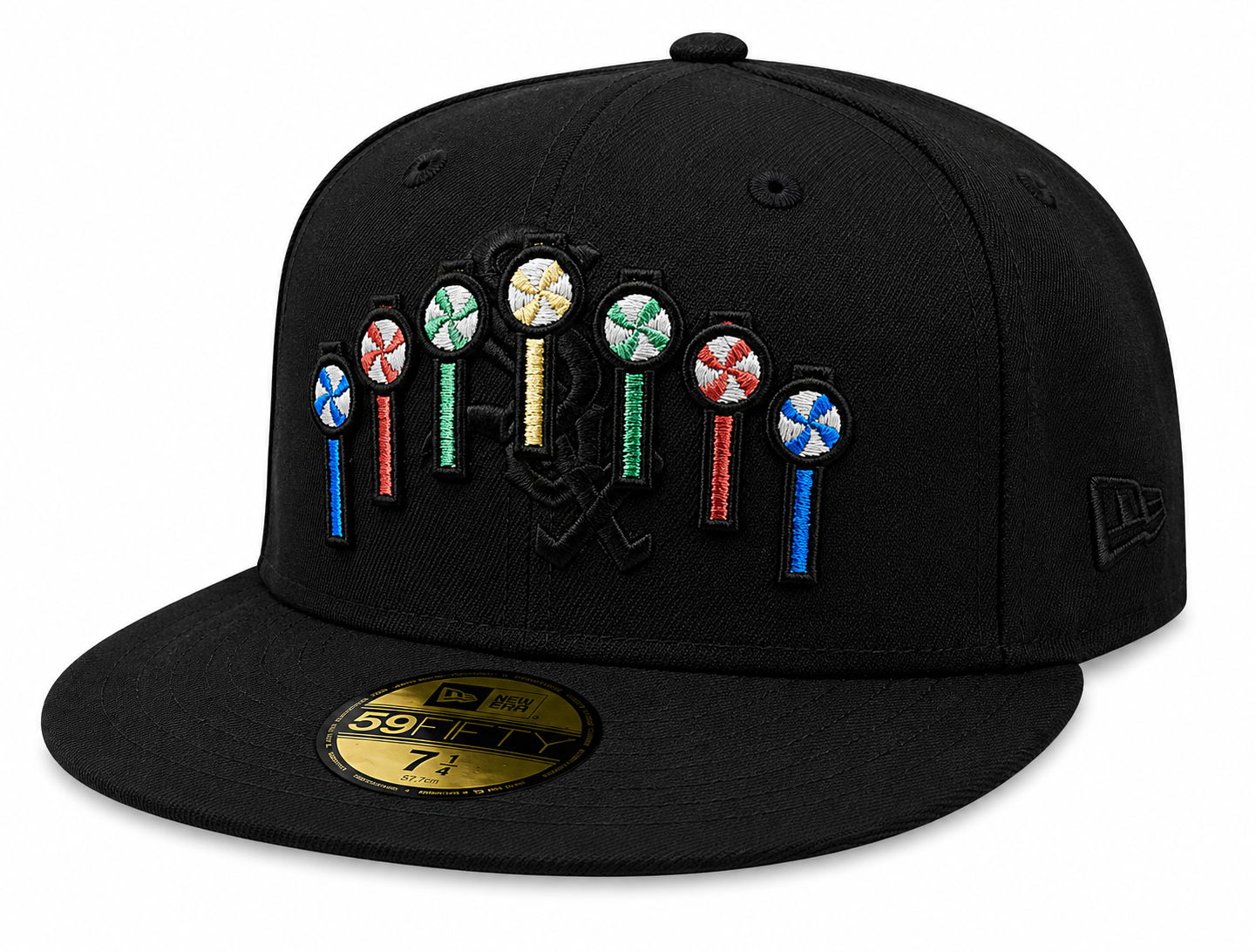 Chicago White Sox New Era Black Pinwheels 59FIFTY Fitted Hat Official Team Hat Sports Fan Cap