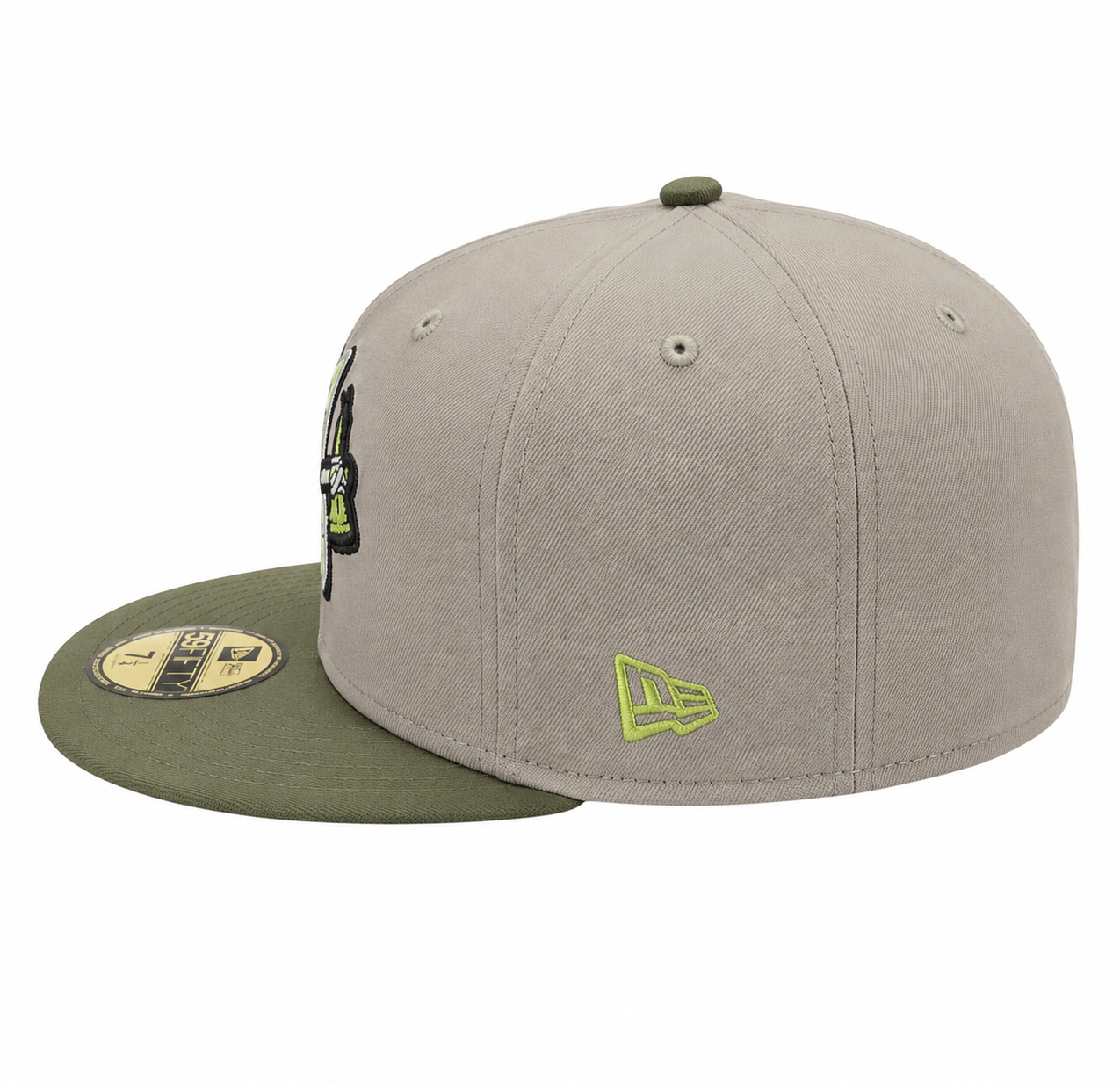 Atlanta Braves New Era 2 Tone Stone/ Green Bark Sevendust Home inspired 59FIFTY Fitted Hat Official Team Hat Sports Fan Cap