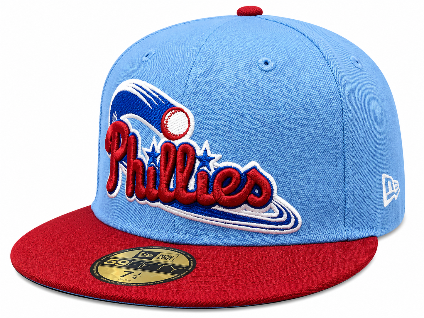 Philadelphia Phillies MLB 1996 ASG 2 Tone Sky Blue/Cardinal New Era 59FIFTY Fitted Hat Official Team Hat Sports Fan Cap