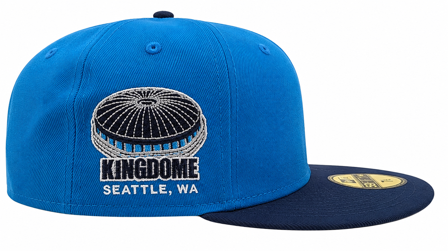 Seattle Mariners New Era 2 Tone Sunwash Ocean Blue Nirvana Nevermind Inspired 59FIFTY Fitted Hat Official Team Hat Sports Fan Cap