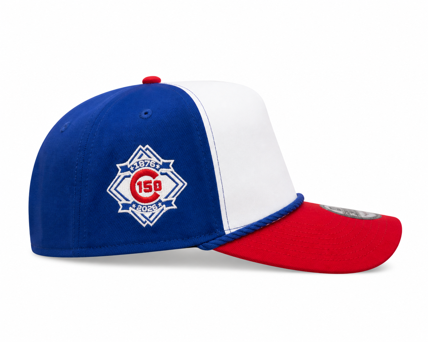 Chicago Cubs New Era Blue A-Frame 150th Anniversary Rope Waving Bear 9FIFTY Snapback Hat Official Team Hat Sports Fan Cap