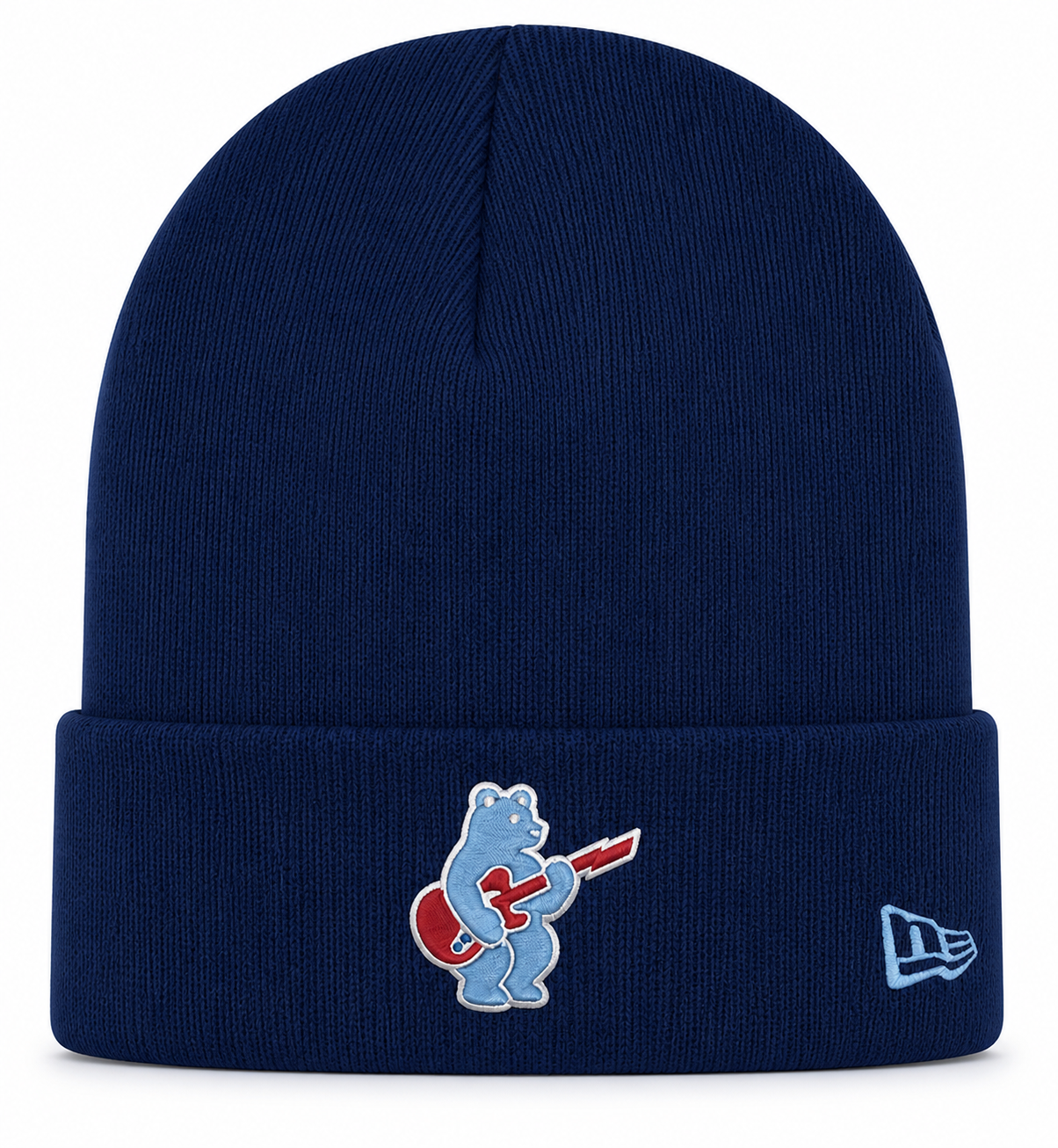 Chicago Cubs New Era Navy Guitar Bear Cuffed Knit Hat Official Team Hat Sports Fan Cap