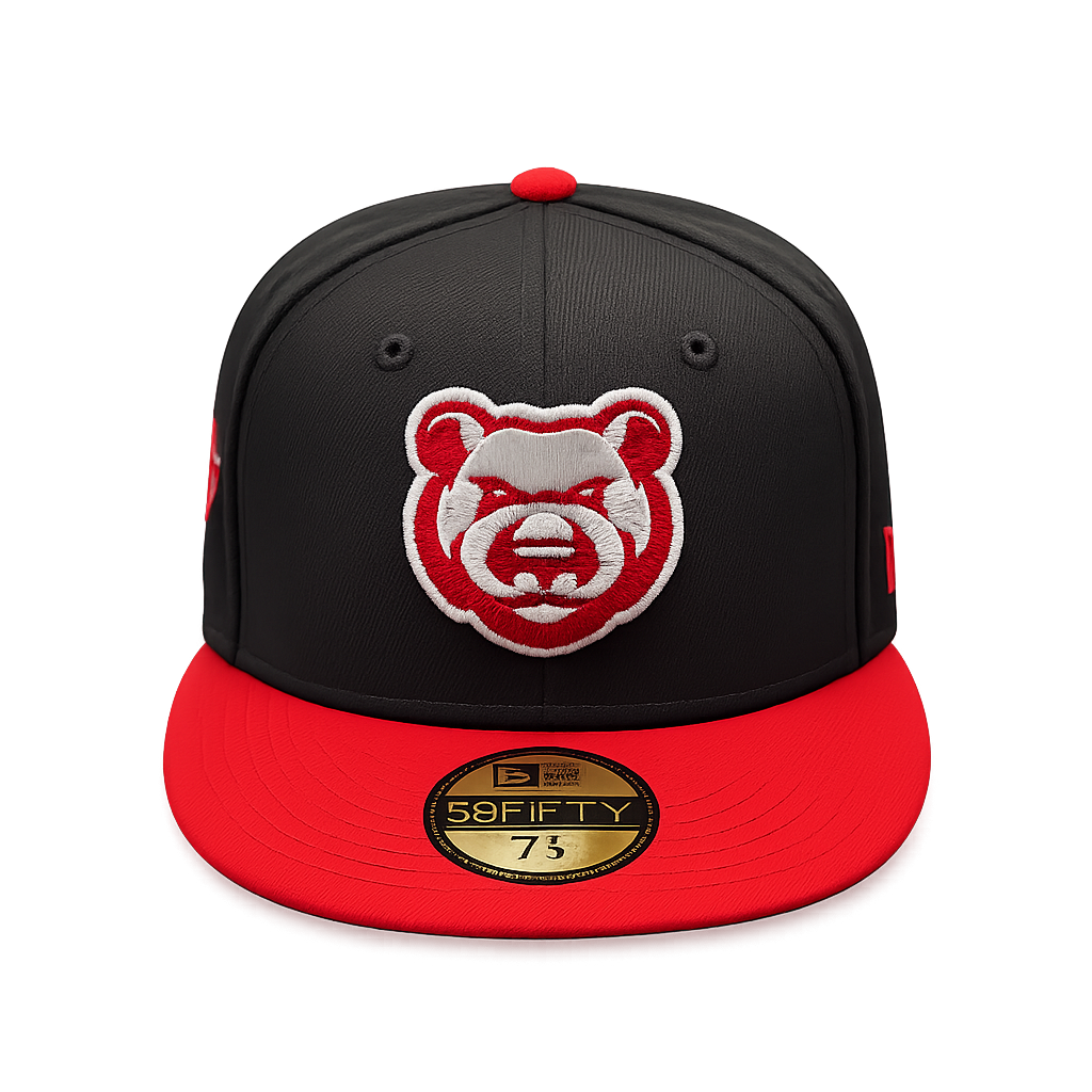 Iowa Cubs New Era MILB 2 Tone Black/Red 59FIFTY Fitted Hat Official Team Hat Sports Fan Cap