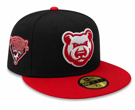 Iowa Cubs New Era MILB 2 Tone Black/Red 59FIFTY Fitted Hat Official Team Hat Sports Fan Cap